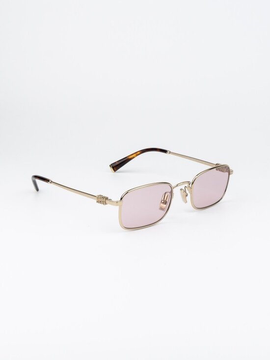 Miu Miu Women Sunglasses Pale Gold Pink Rectangle MUA53S ZVN4I0 NEW AUTHENTIC main image 7